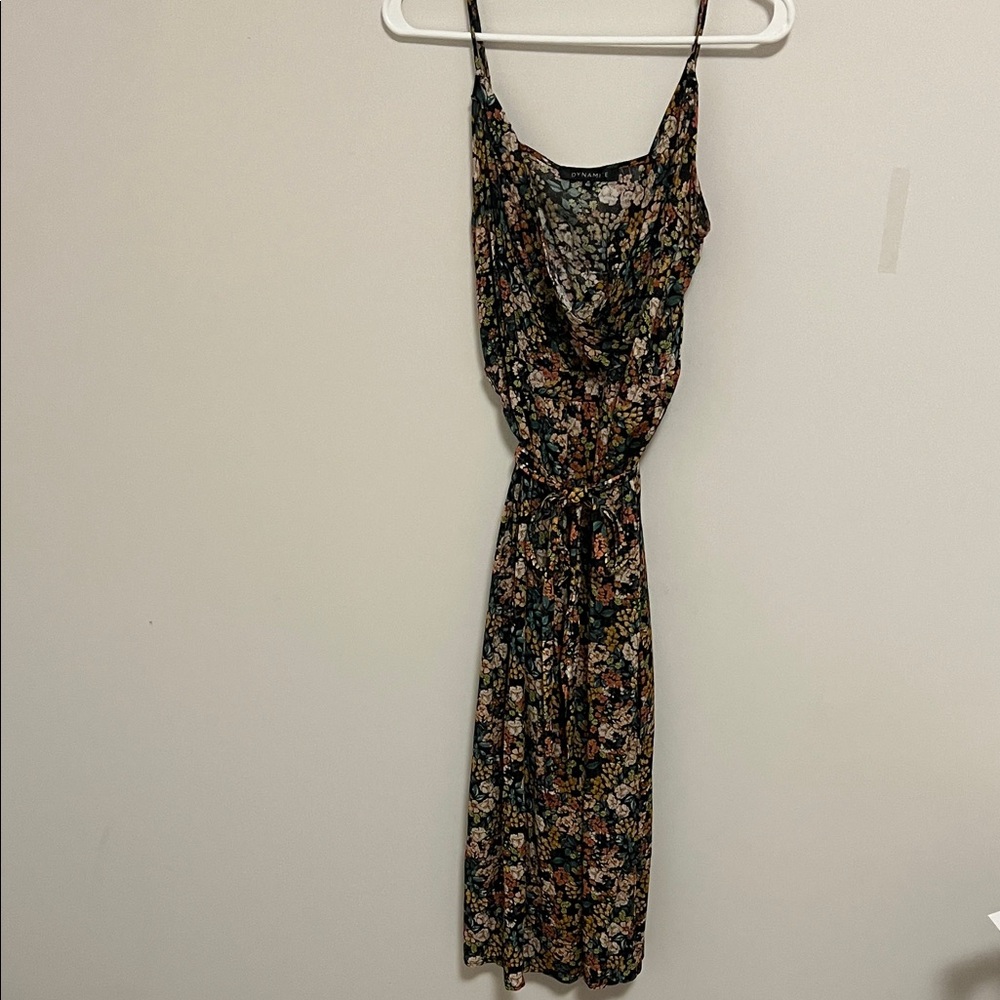 Dynamite Black Floral Midi Dress